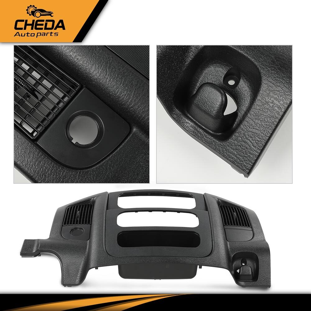 Fit For 02-05 Dodge Ram 1500 2500 Dash Radio Bezel Climate Trim Panel Vent Black