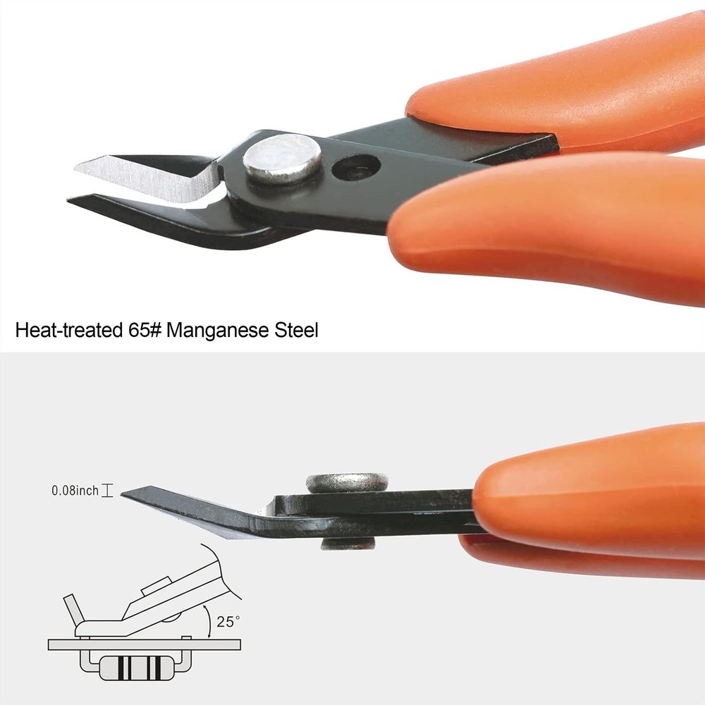 KATA Micro Wire Cutters Pliers: Precision Flush Cutter Tool for 2 Pack Orange