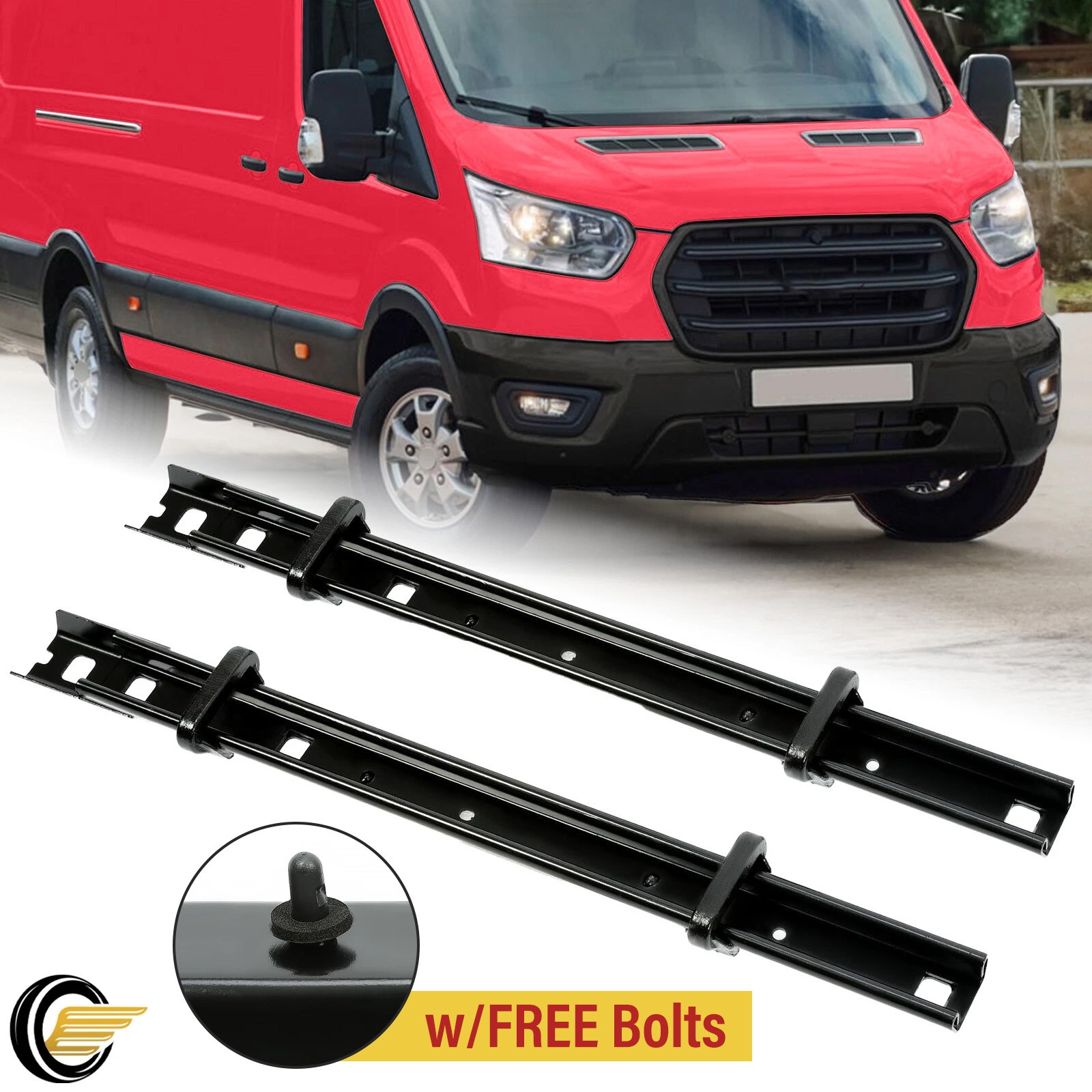 For 2015-2023 Ford Transit Van 2 Person Bench Seat Floor Track BRACKETS w/ Bolts