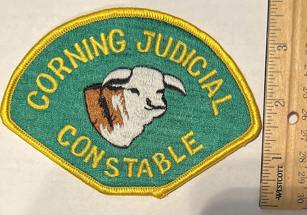DEFUNCT Corning California Judicial CONSTABLE Patch HAND STITCHED