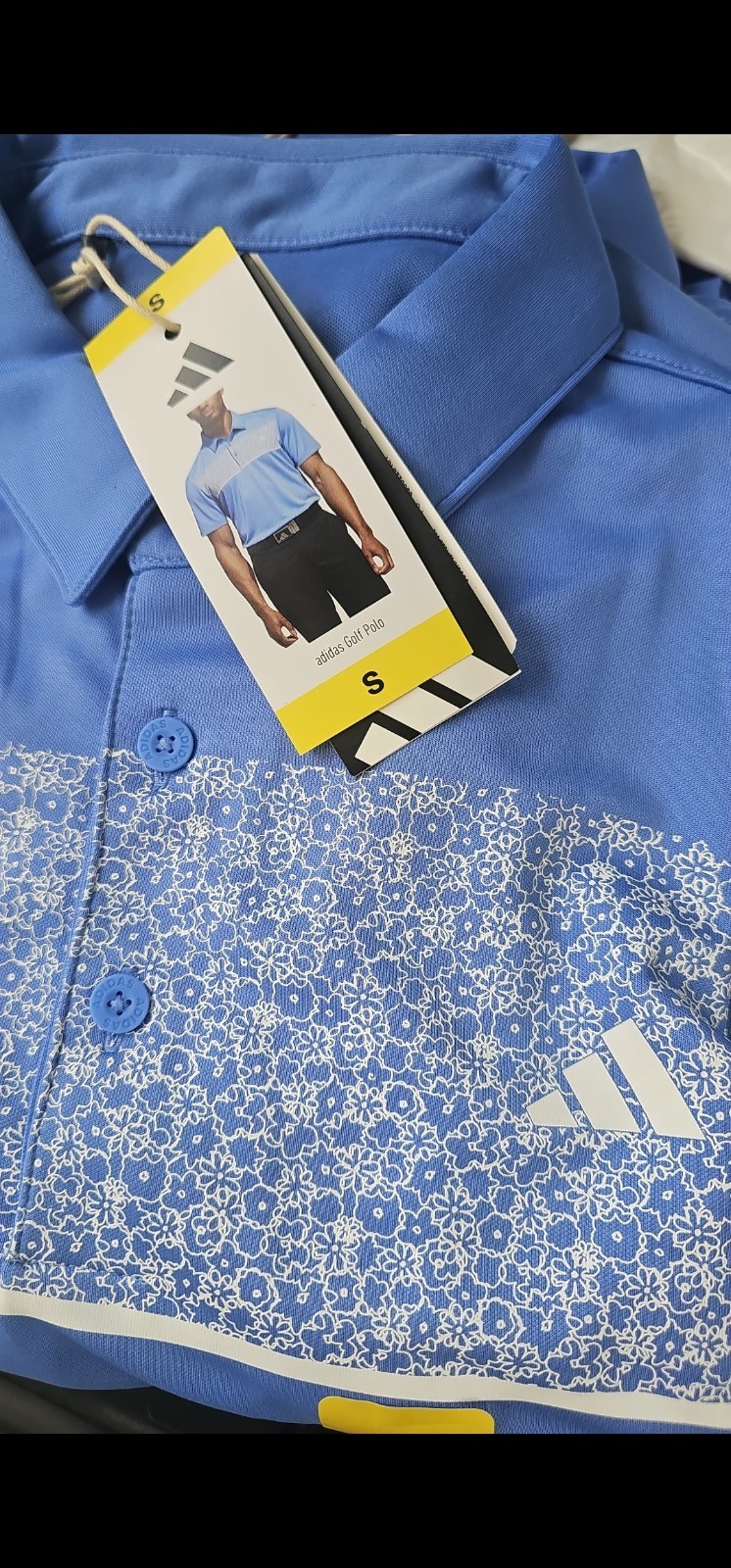 Adidas Men’s Golf Polo Shirt Size S Small Blue Moisture Wicking