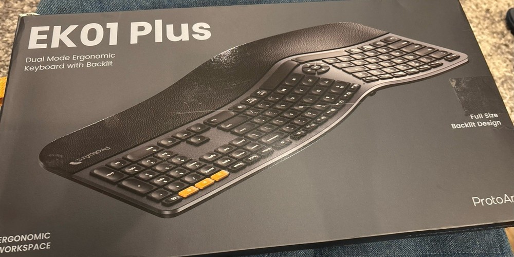 ProtoArc Ergonomic Wireless Keyboard Mouse, EK01 Plus
