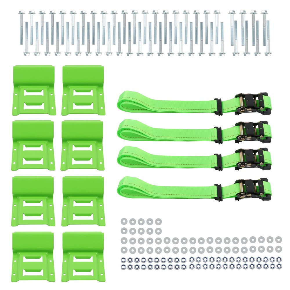 E Track System Heavy Duty Wheel Chock Tie Down Straps Set Durable Universal