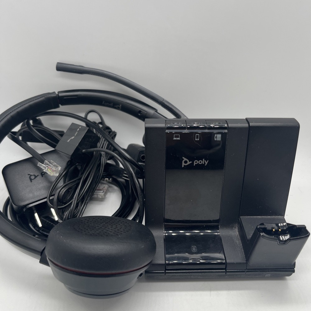 Plantronics Poly Wireless Headset and Base W8200B With Cords