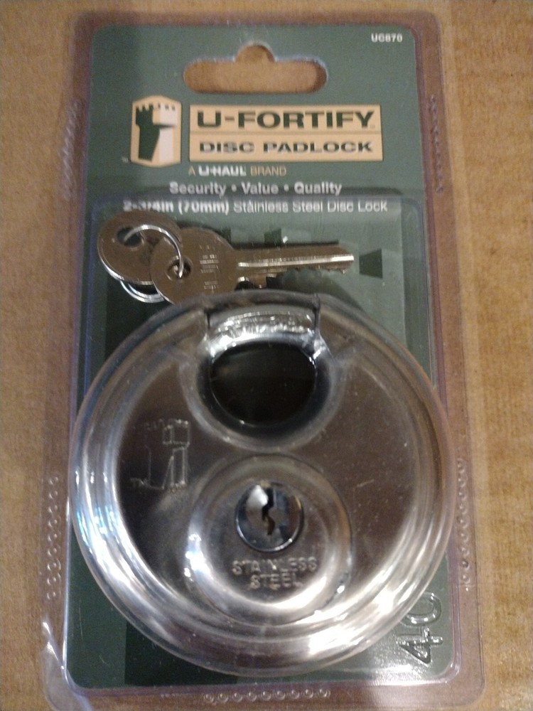 U-Fortify Disc Padlock - Round Padlock 2-3/4" Stainless UC870
