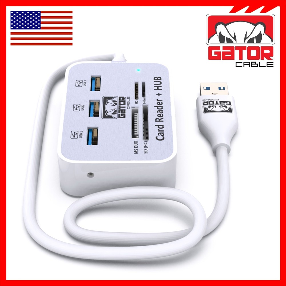 USB 3.1 HUB 3X USB-A 3.0 Port Multi Memory Card Reader MS Micro SD M2 TF Adapter