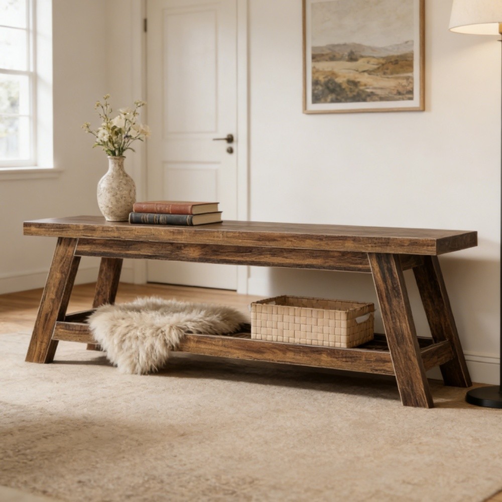 Solid Bench Stylish Wooden Bench