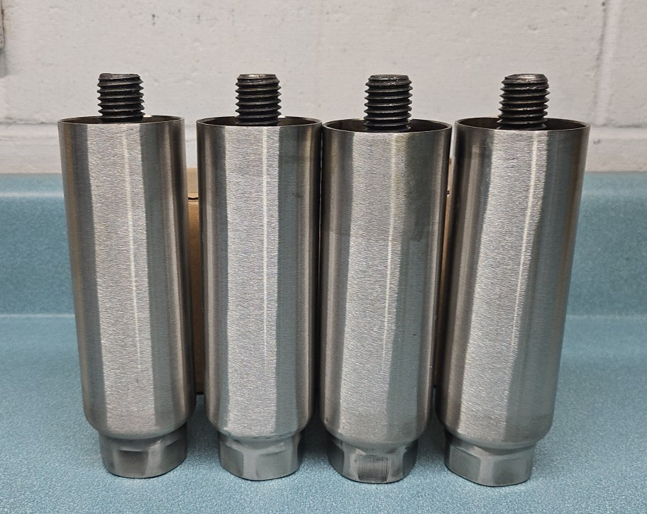 Stainless Steel Adjustable Equipment Legs 6"-8" Satin Finish 3/4"-10 stud (4)