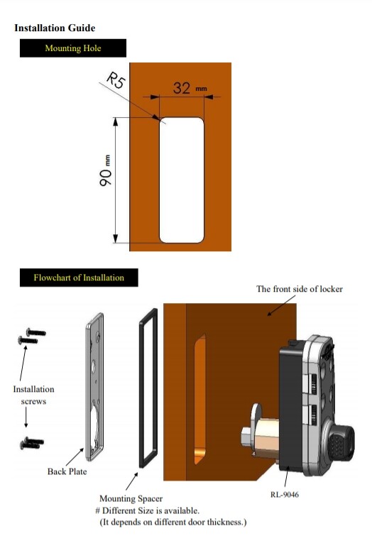 Combination Lock for Locker with Override key (silver)
