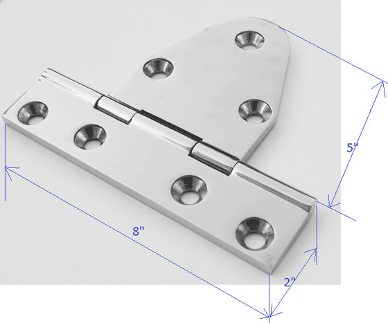 Extra Heavy Duty Stainless Strap Tee Hinge with thickness 3/8"