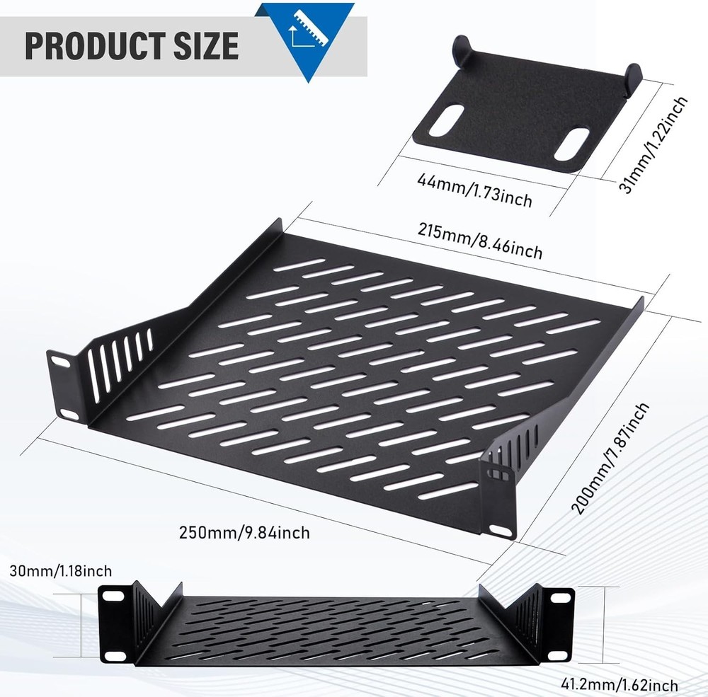Dual 1U Vented Cantilever Tray for 10" Server Racks - Efficient Airflow Solution