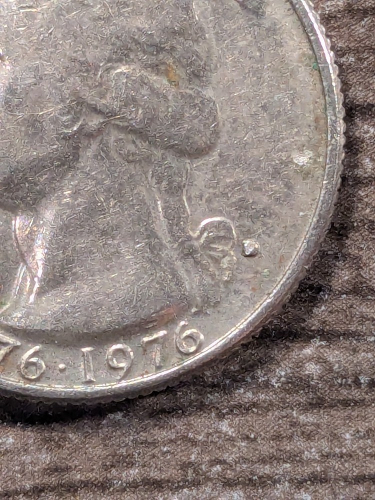 1976-D Washington Quarter Improperly Annealed plus Filled Mint Mark