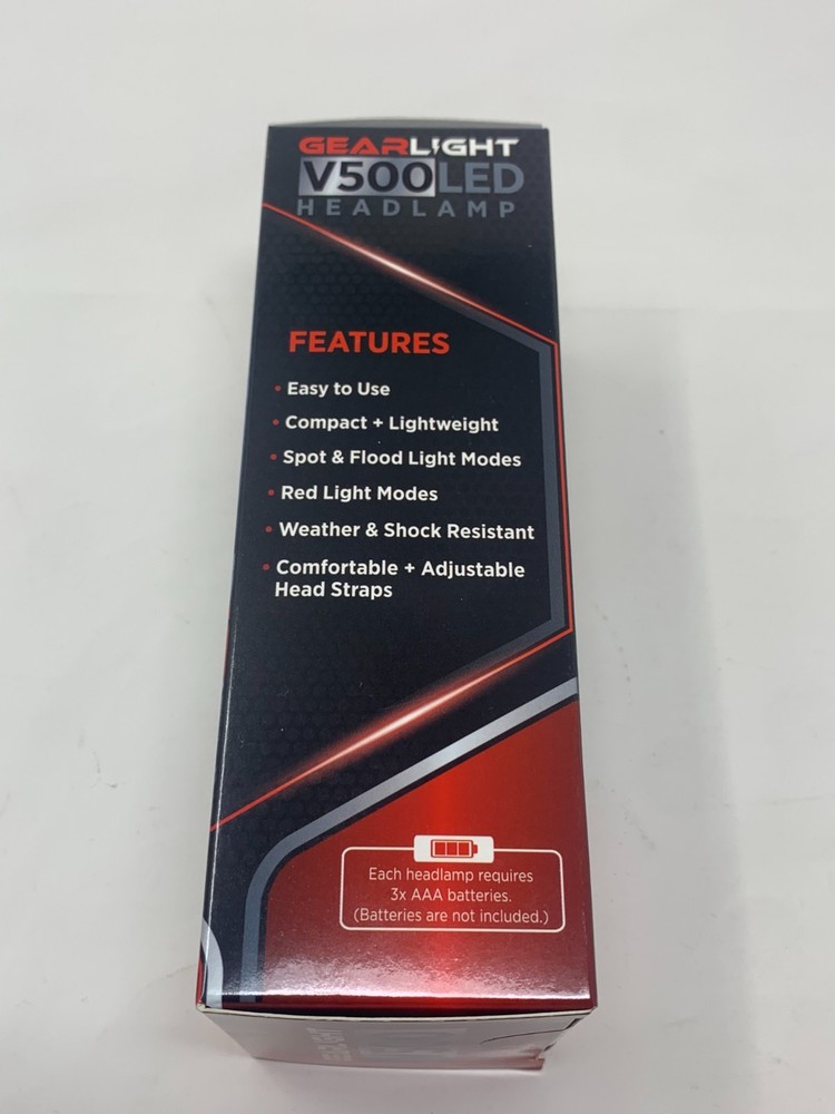 GearLight V500 LED Headlamp Flashlight [2 PACK] Running, Camping & Reading Head