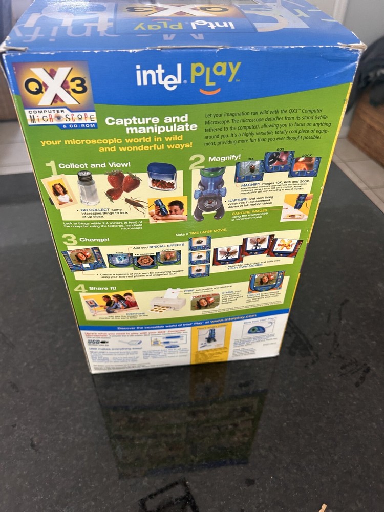 Intel Play QX3+ Computer Microscope Electronics Windows 2000, 98, 98 SE, ME VTG