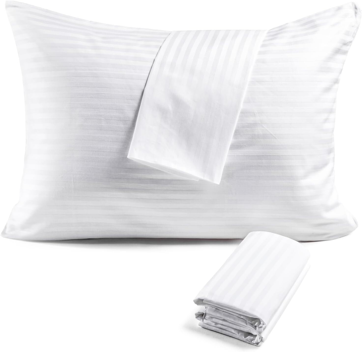 600TC 100% Cotton Pillow Protector Zippered Pillow Oeko-TEX Certified 2-6 Pack