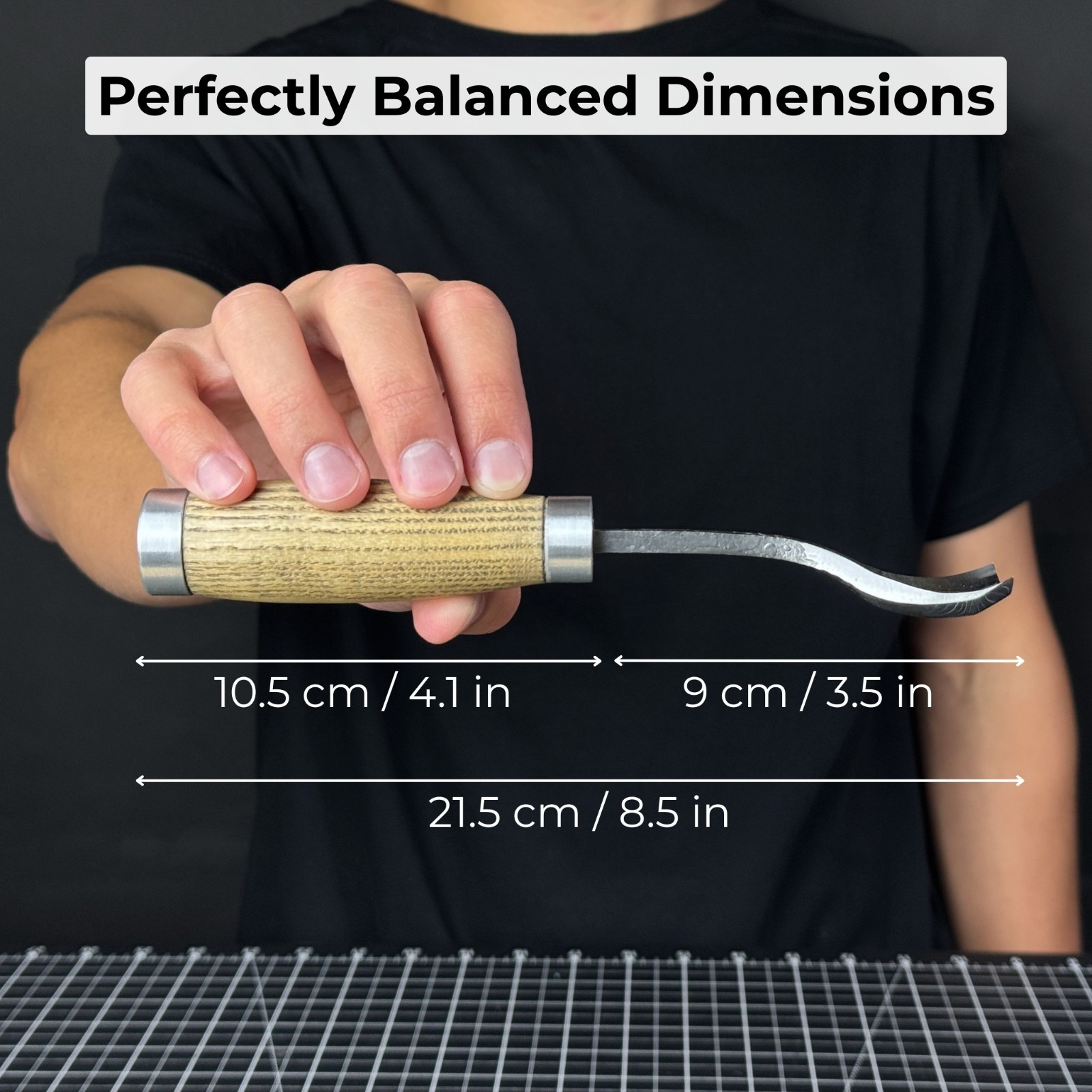 Set of 3 - 0.8, 1.2, 1.6'' Spoon Carving Gouges Hand-Forged Tool Bowls, Kuksas