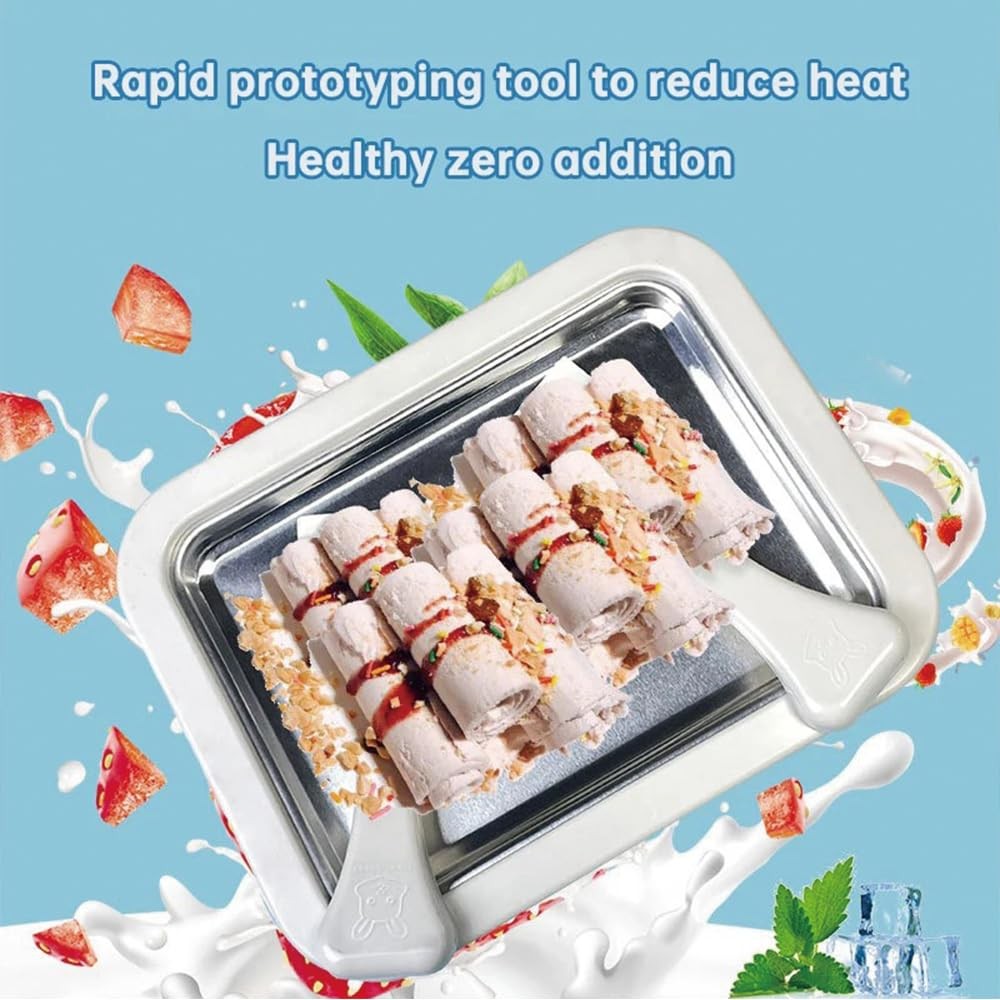 Rolled Ice Cream Tray, Maker for Kids, DIY Homemade smoll, White