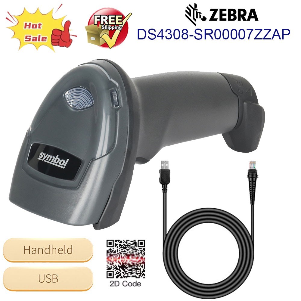 Zebra Motorola DS4308-SR 1D 2D USB Corded Digital Handheld Barcode Scanner US