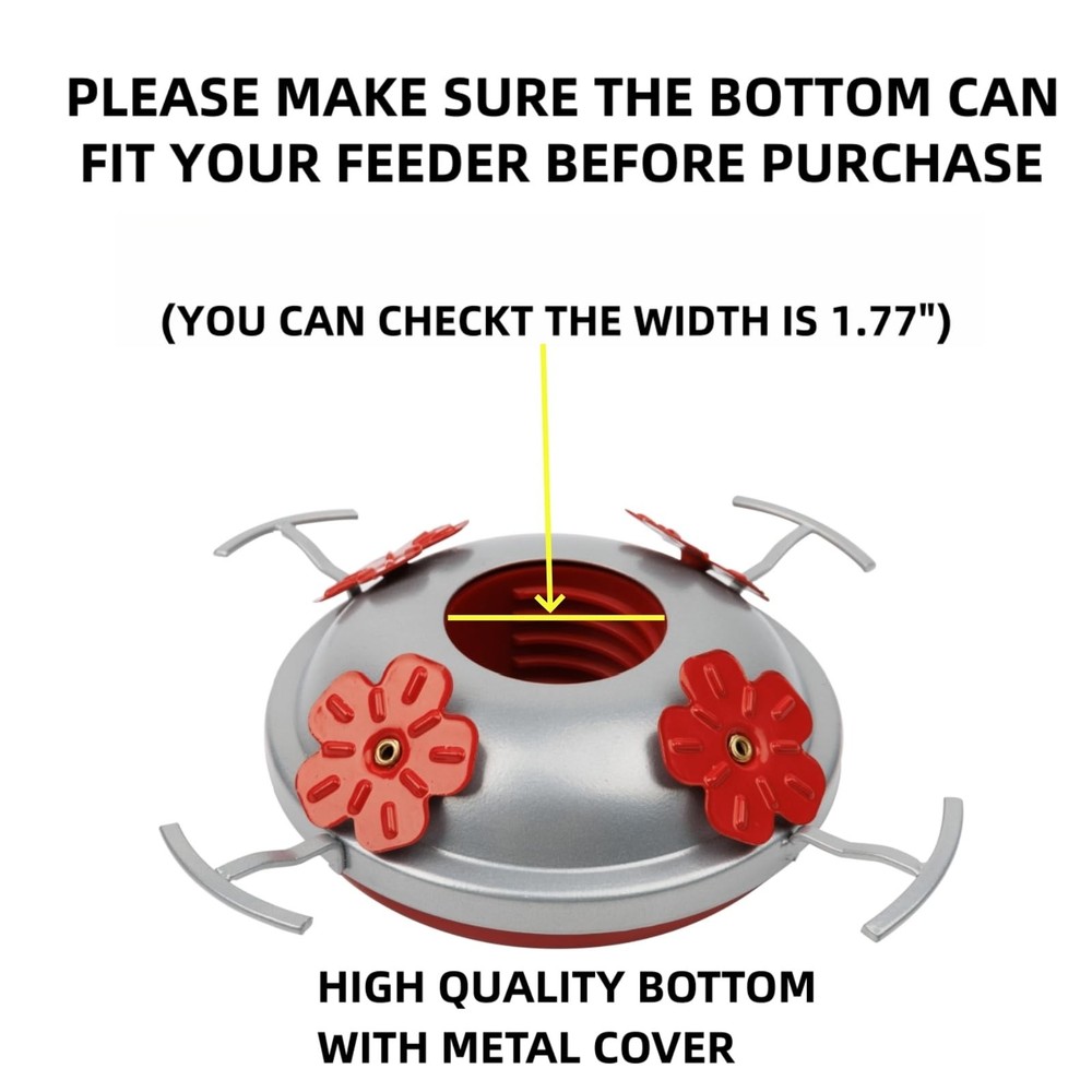 WOSIBO Hummingbird Feeder Bottom (2) Silver