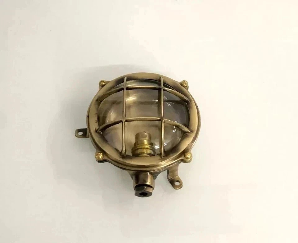 Nautical Marine Solid Brass Small Ship Bulkhead Wall Deck Antique Light 3 Pcs