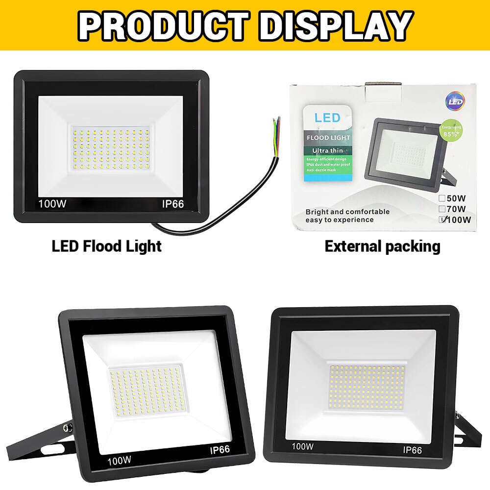 4pcs 100W LED Flood Light Outdoor Garden Lamp Yard Security Landscape Spotlight