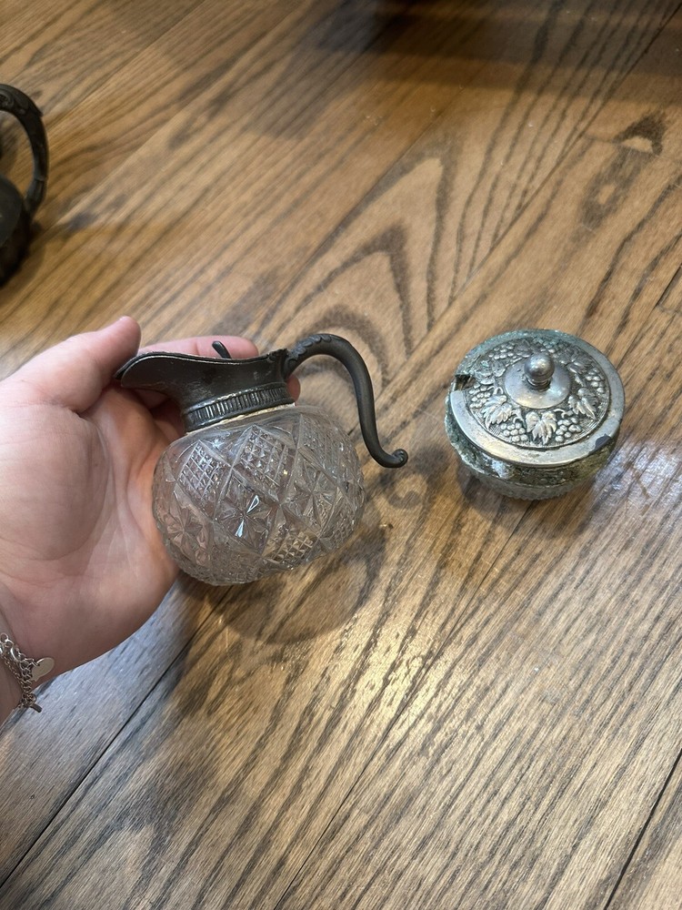 Crystal And Silver Tea Set Accessories