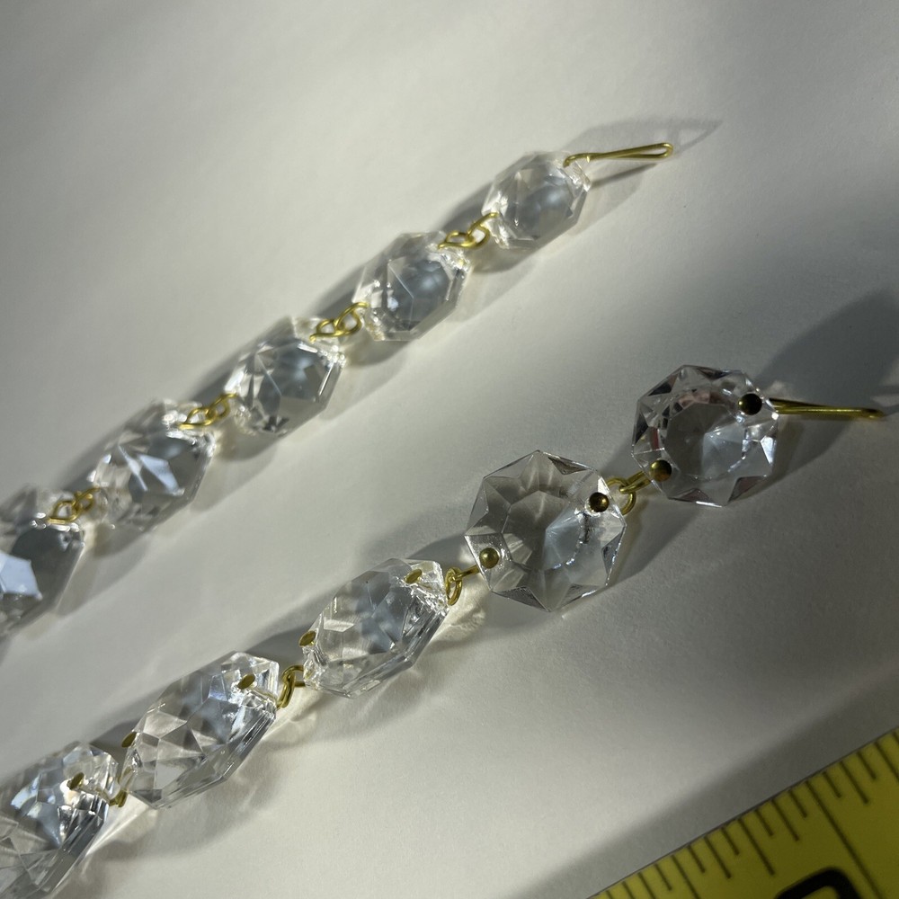 6 vintage graduated crystal strands B