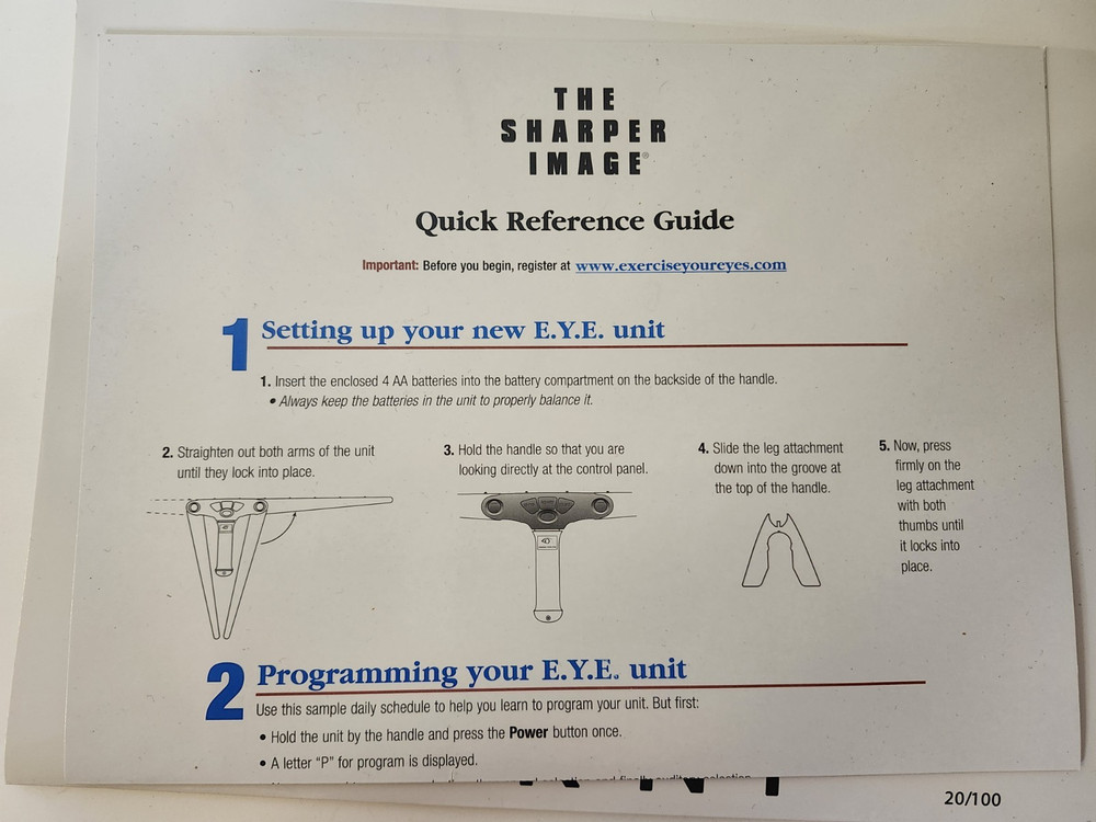 E.Y.E. Total Vision Workout System - Sharper Image (Disc And Instructions Only)