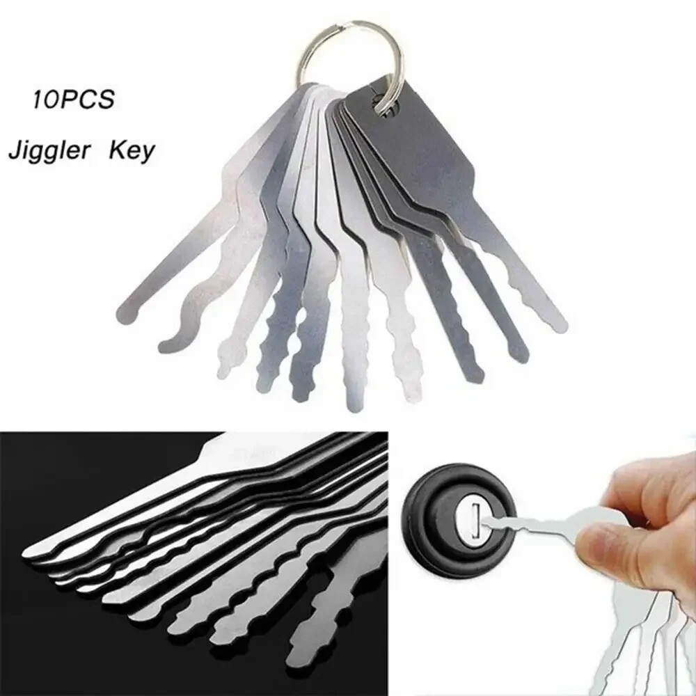 10Pcs Stainless Steel Master Key Skeleton Lock Shape Emergency Tool Replacement