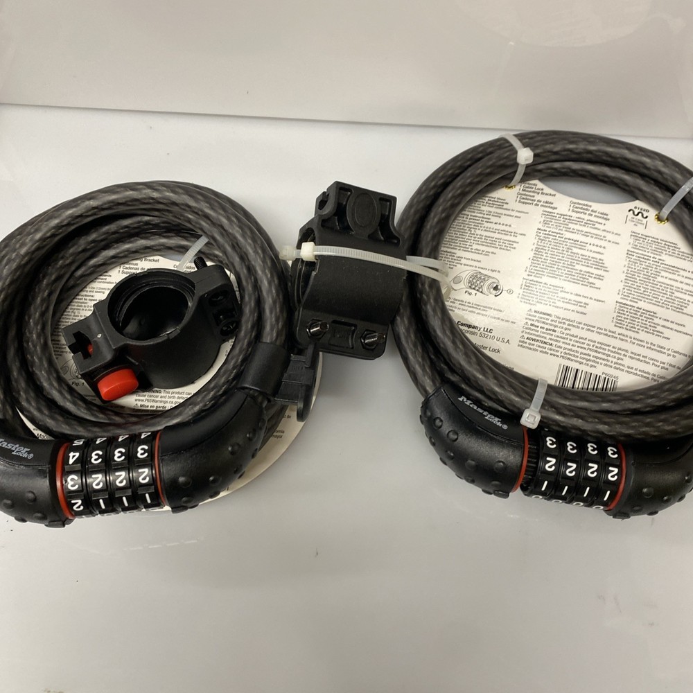 2X Master Lock 8122D, Cable Combination Lock Bike Lock, Black - 6FT
