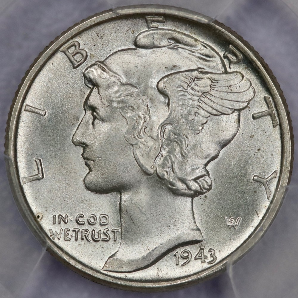1943-D 10c Mercury Dime - PCGS MS 67 FB