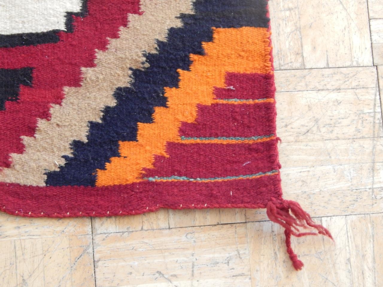 ANTIQUE NAVAJO INDIAN 3RD PHASE CHIEF'S BLANKET - CLEAN + NICE 49X65" +/-