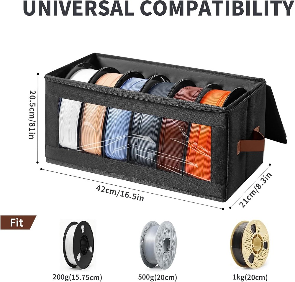 Filament Storage Box - 4 Pack 3D Printer Filament Storage Containers with Desicc