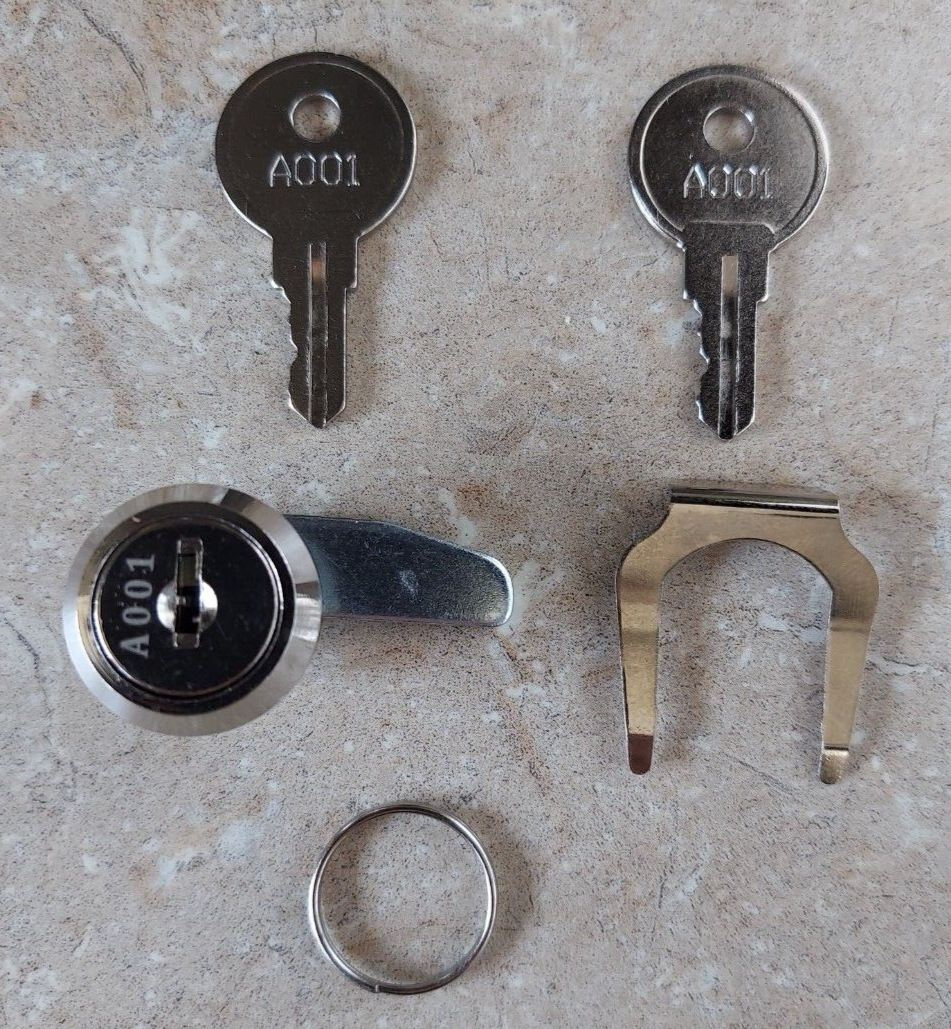 Cash Drawer Lock & Keys - Fits Clover D100 to Replace Codes A001 thru A200