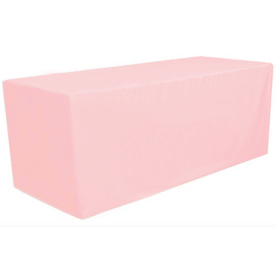 6' ft. Fitted Polyester Tablecloth Table Cover Wedding Banquet Party Pink