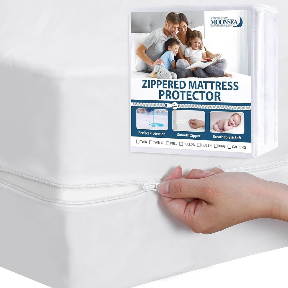 Zippered Waterproof Mattress Protector Anti Bed Bug Box Spring Encasement Queen