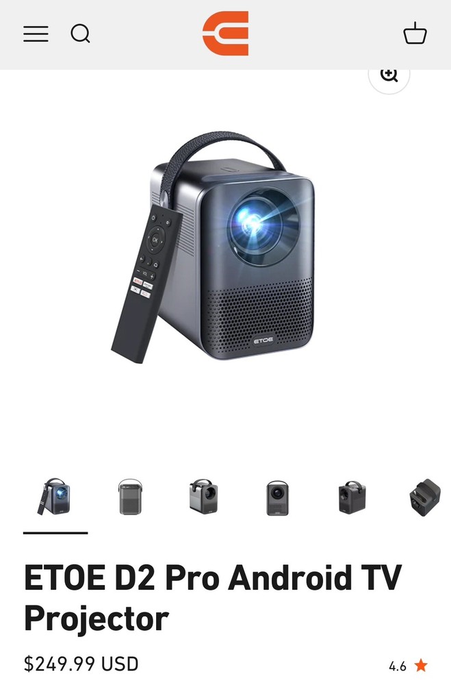 ETOE D2 A1172 Pro Android TV Projector