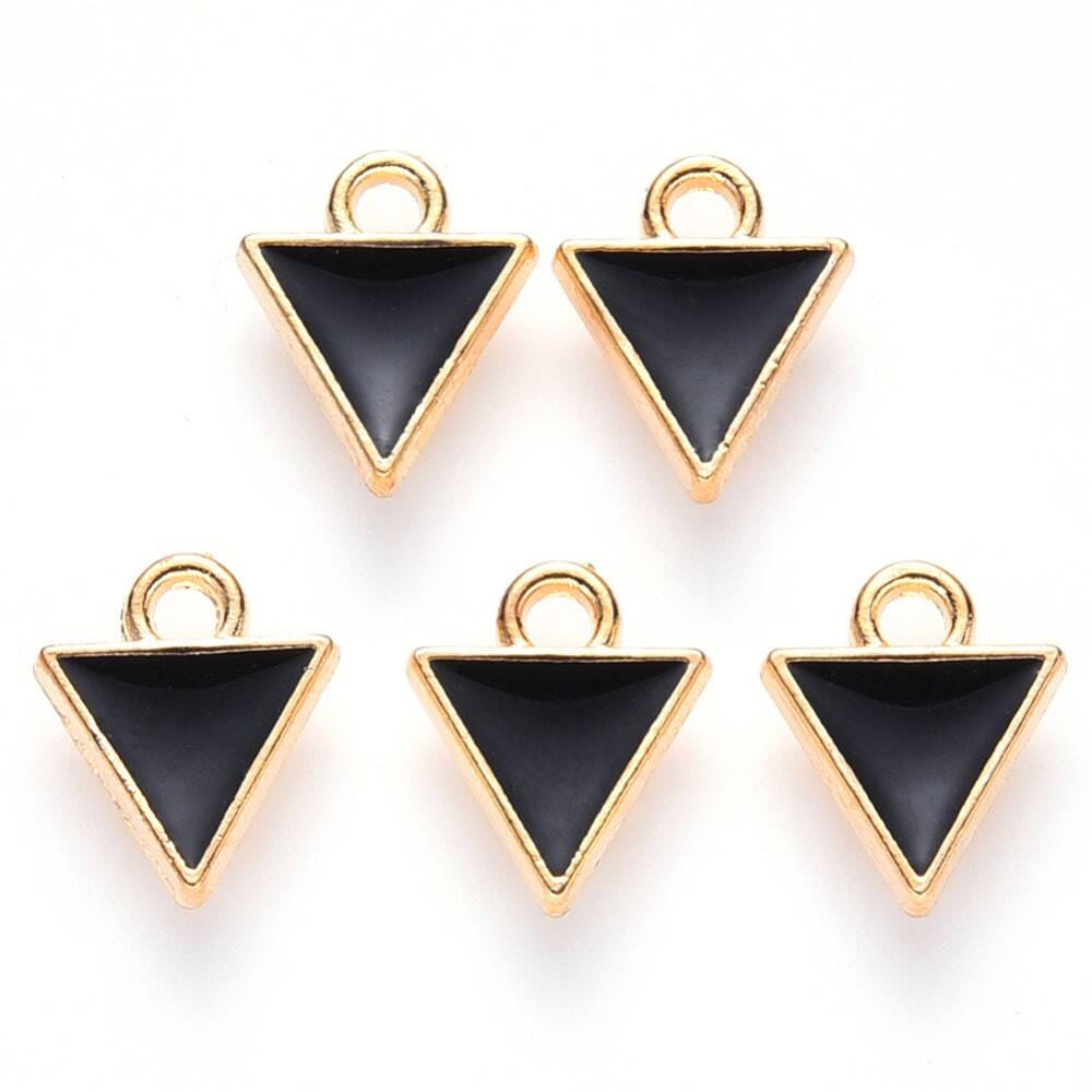 10MM Black Triangle Enamel Charm