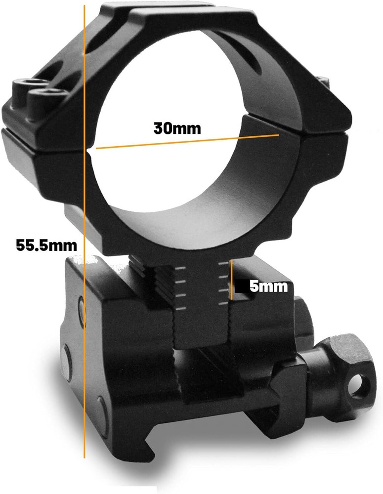 2Pcs Riser mount for 20mm Picatinny Rail Adjustable Height Scope Mount Rings
