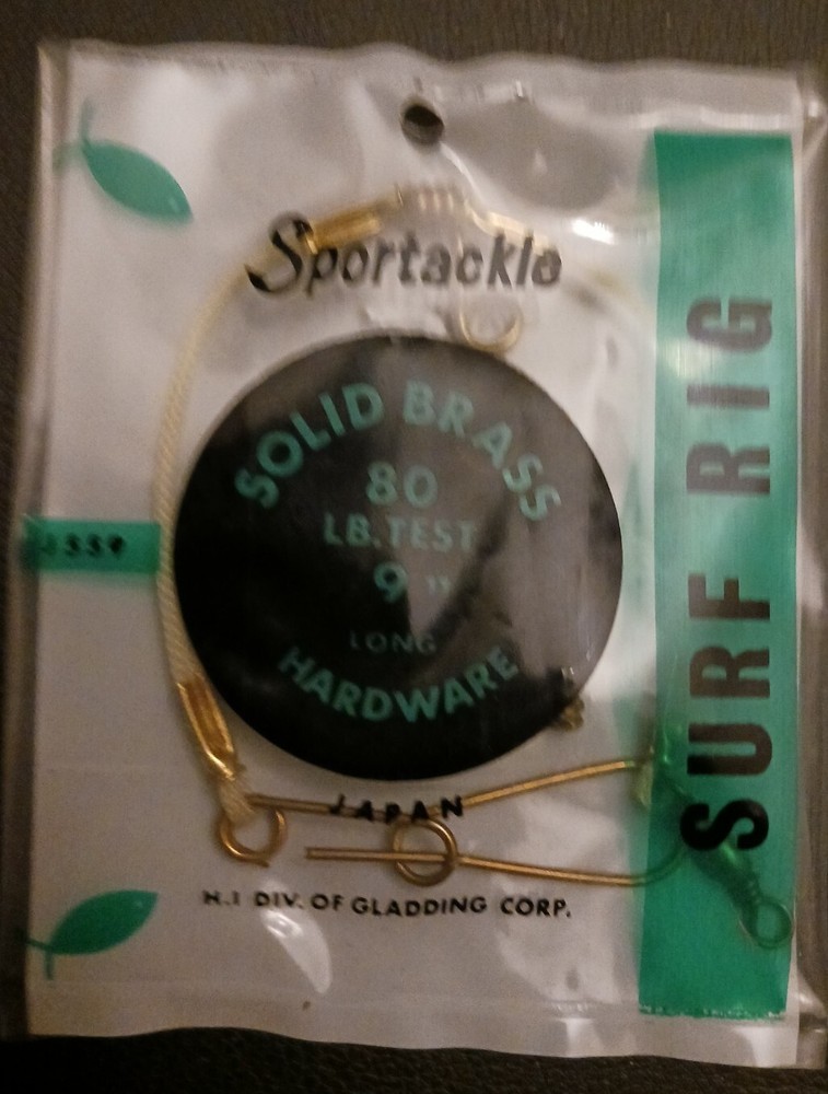 Fishing Surf Rig Solid Brass Hardware 80lb test 9" long New in original package