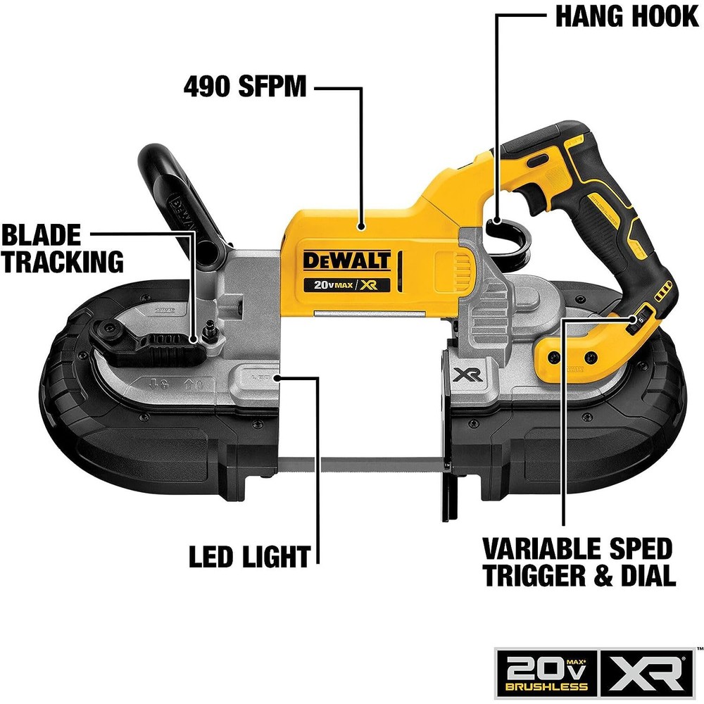 DEWALT 20V MAX* Portable Band Saw, Deep Cut, Tool Only (DCS374B)