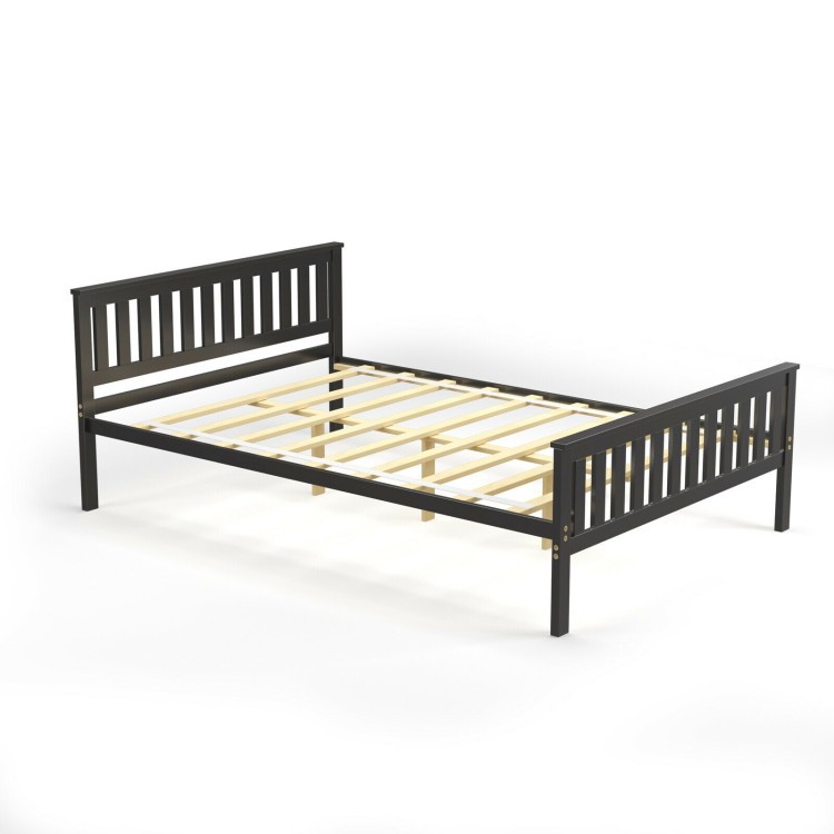 Solid Wood Platform Bed with Headboard, Slats, 12” Storage, Easy Assembly