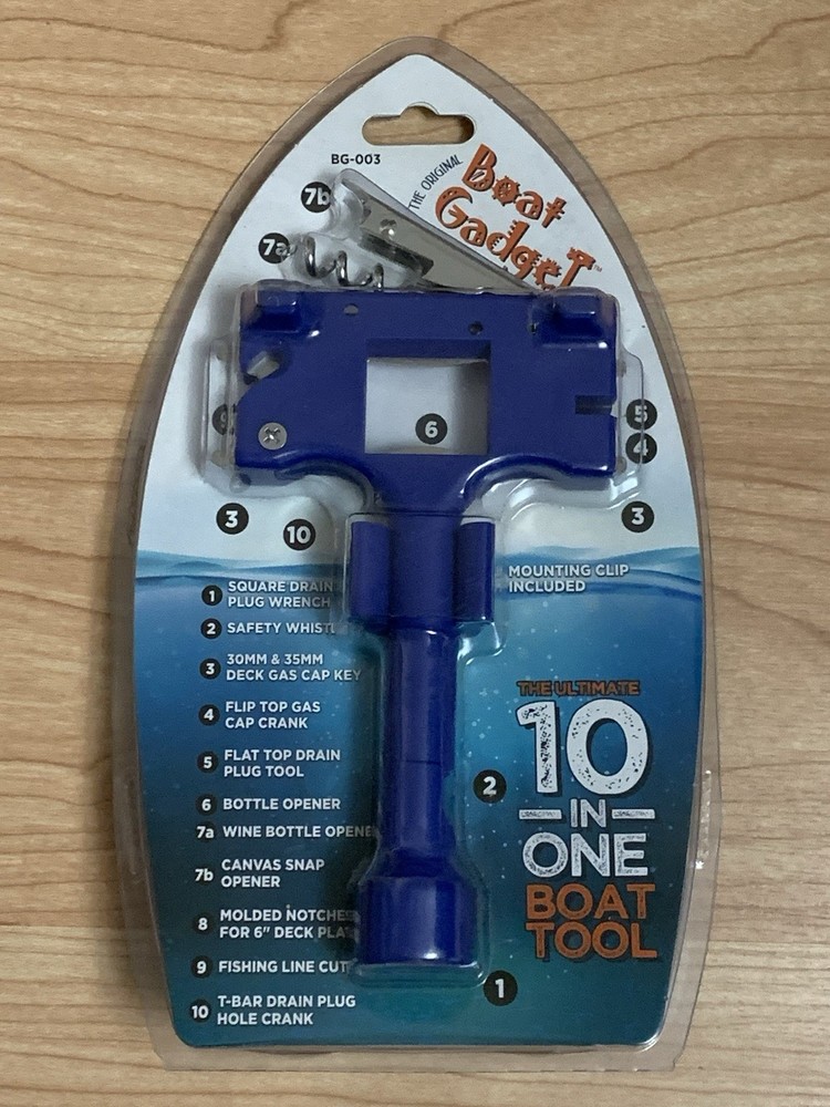 The Original Boat Gadget 10-in-1 Multi-Tool – Boating & Docking Accessory, Blue