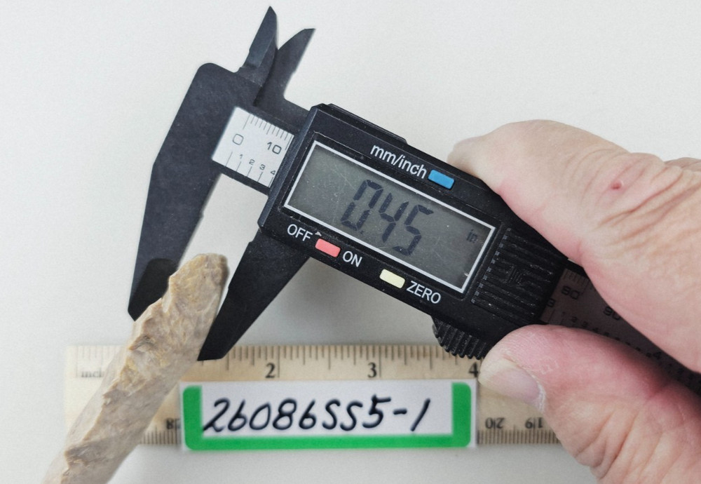 5" Serrated Spearhead - Lance Head - Drill Point - Knife - Hand Knapped Agate