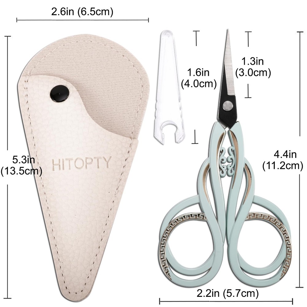 Small Sharp Scissors Pointed Tip Sewing Scissor with Case for Craft Embroider...