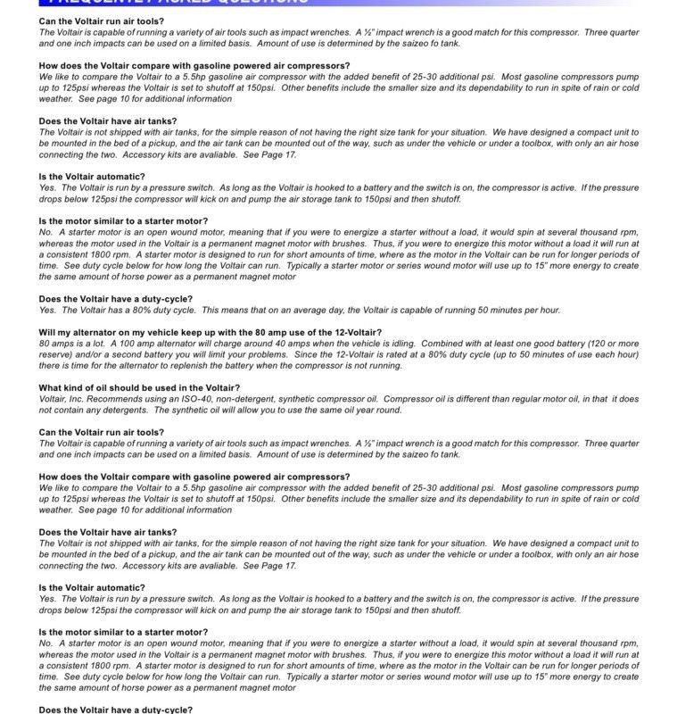 Voltair compressor 12V Heavy duty Air Compressor for Service and Farm trucks