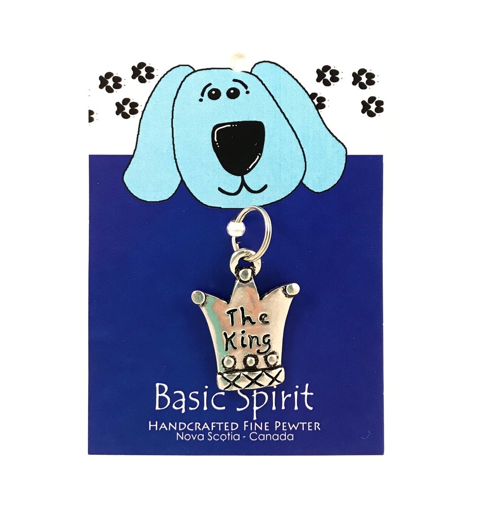 Funny Pewter Dog Tag- "King" by Basic Spirit