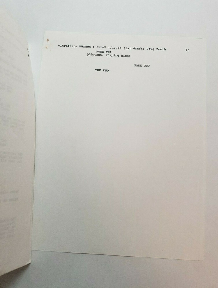 ULTRAFORCE / Original 1995 TV Script from the Animated Series "Wrack & Rune"