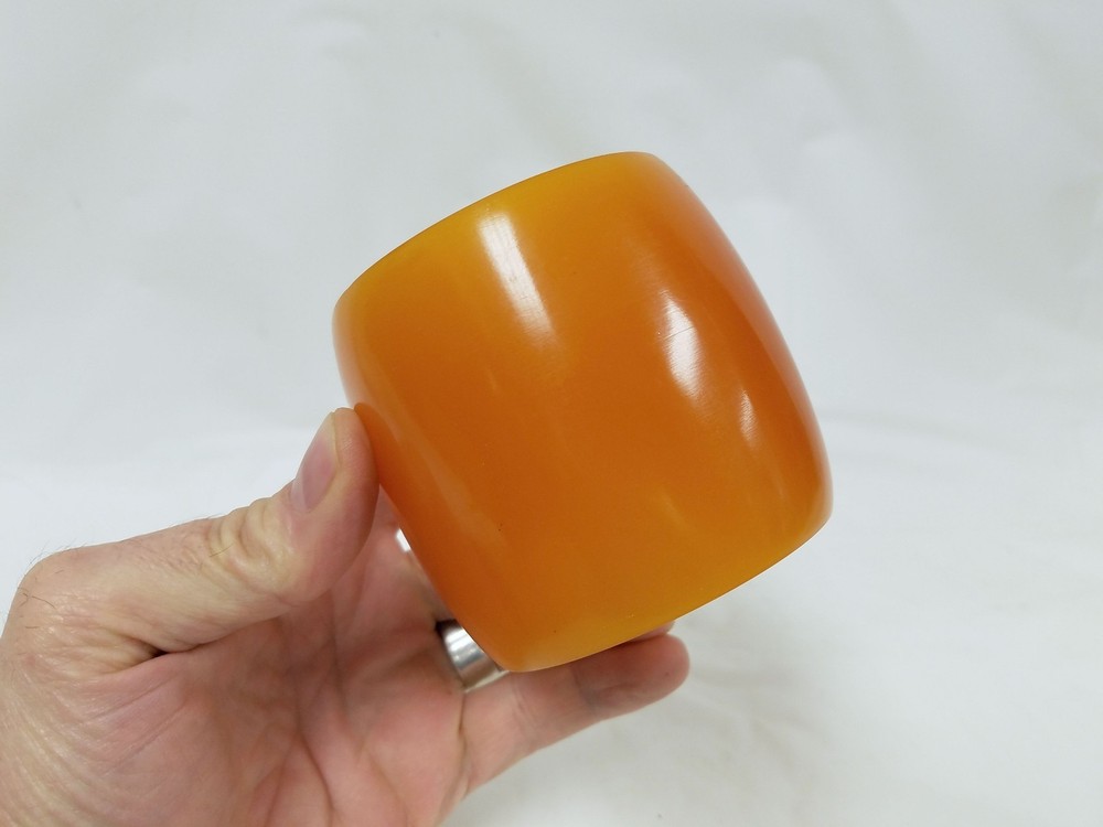 Large Antique Bakelite Cuff Bracelet ORANGE