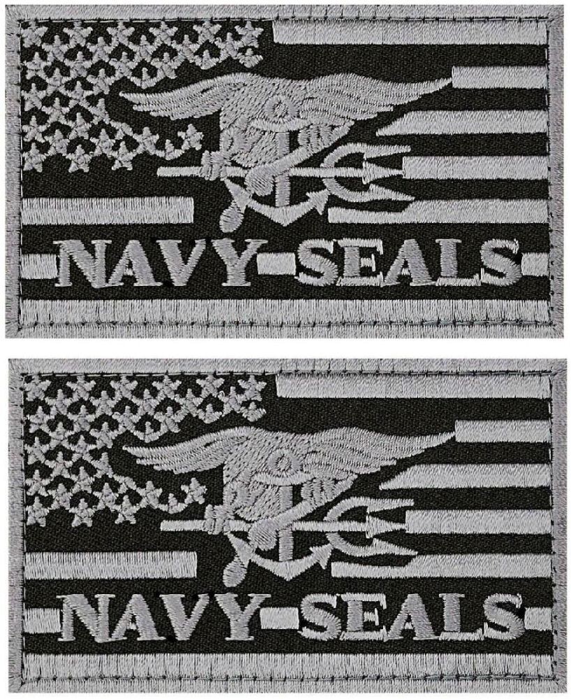 NAVY SEAL TRIDENT SWAT EAGLE SEAL MORALE PATCH | 2PC HOOK BACKING  3.5"x2"
